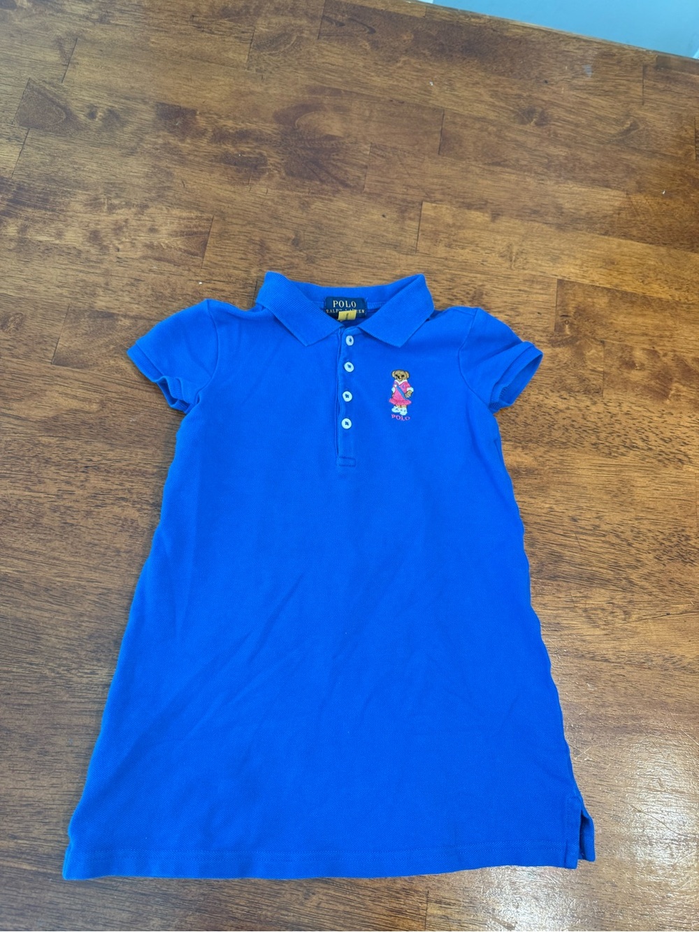 Polo Ralph Lauren Girls Polo Bear Stretch Mesh Polo Dress Royal Blue size 4 4T